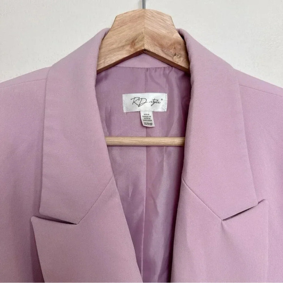 Rd  Style Womens Xsmall Oversized Lilac Double Breasted Blazer - Picture 10 of 15